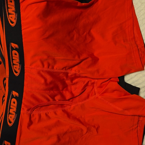 AND1 Men's Light Gray Boxer Briefs with Black and Orange Waistband 5 Pair - Picture 5 of 6